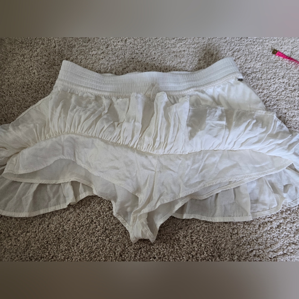 Pink Victorias Secret Size M White Micro Mini Tiered Skirt - Picture 6 of 7